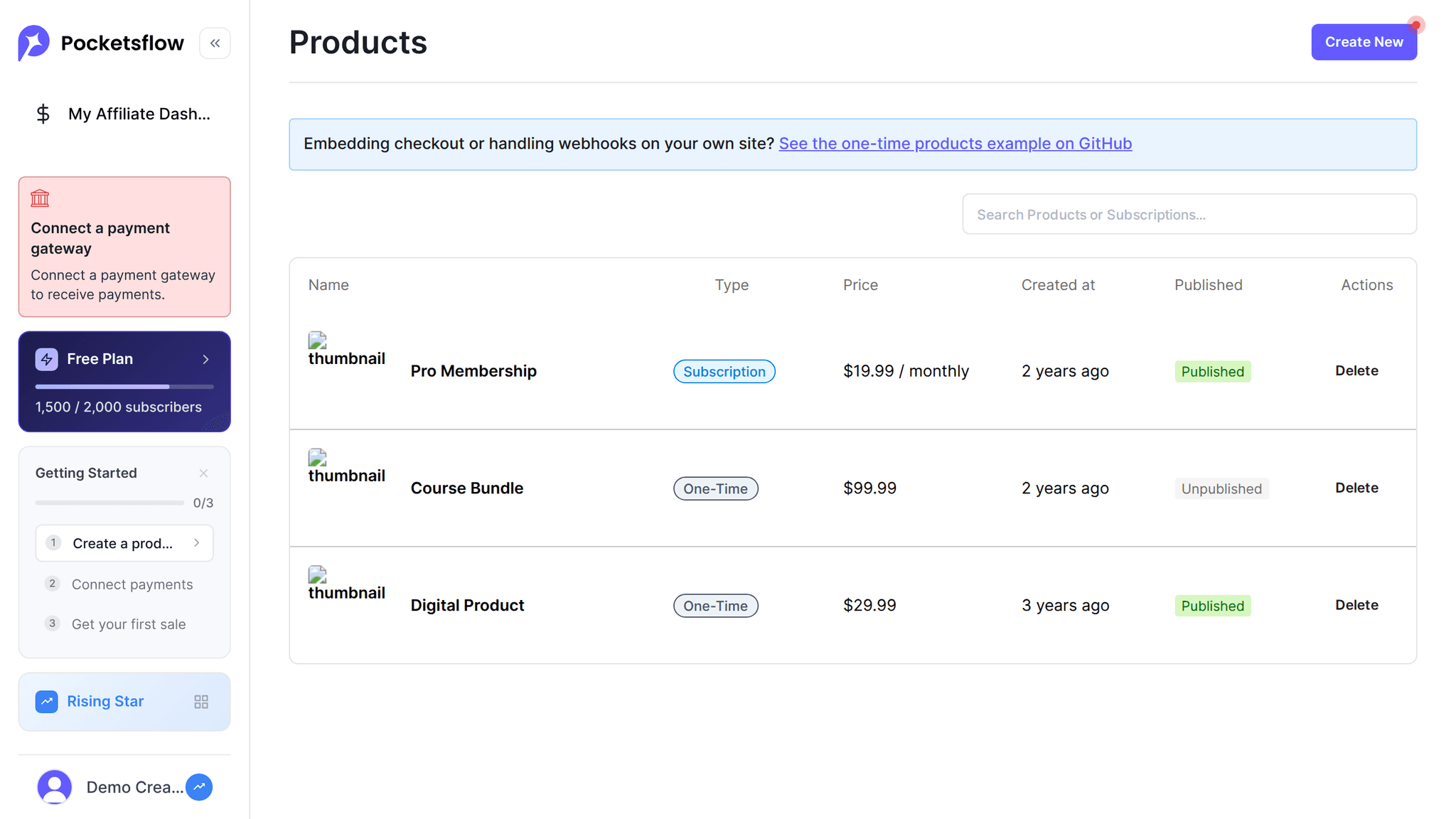 Build on Pocketsflow — example code in your dashboard: screenshot 1 of 3