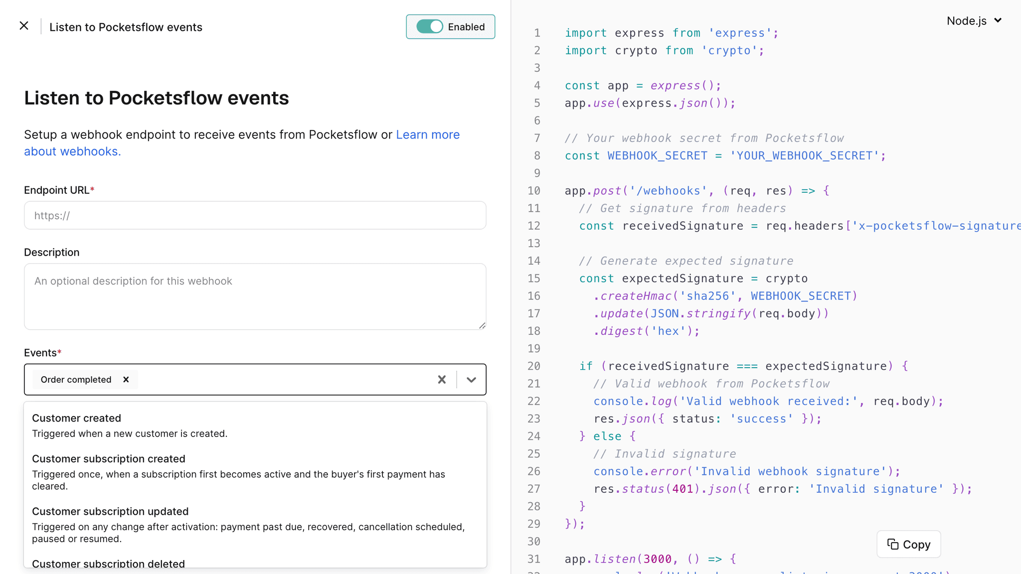 Every subscription event now reaches your webhooks: screenshot 1 of 2