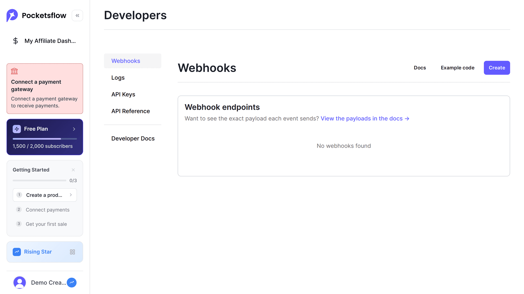 Build on Pocketsflow — example code in your dashboard: screenshot 2 of 3